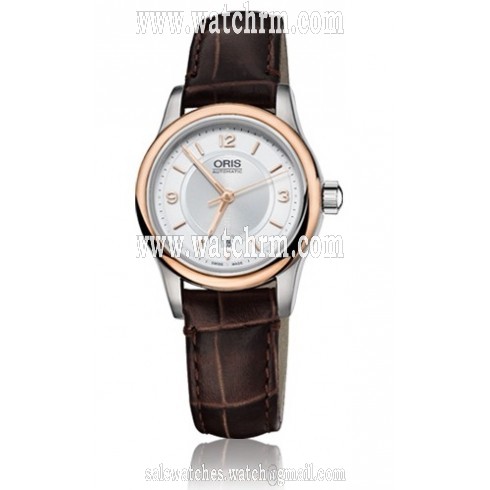 Oris Classic Date Silver Dial Brown Leather Ladies Watch 01 561 7650 4331-07 5 14 10