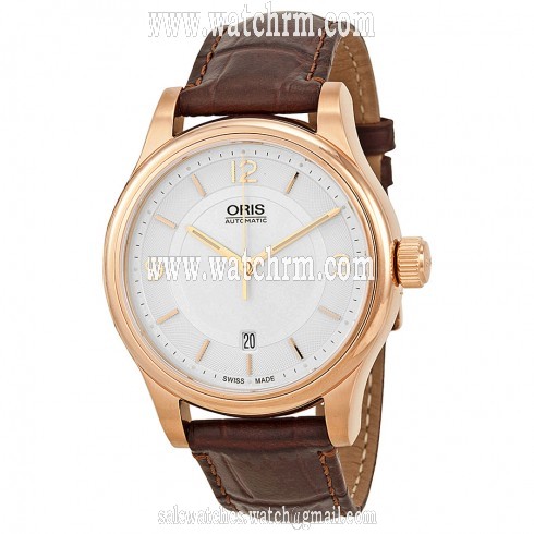Oris Classic Date Silver Dial Brown Leather Men's Watch 01 733 7594 4831-07 6 20 12