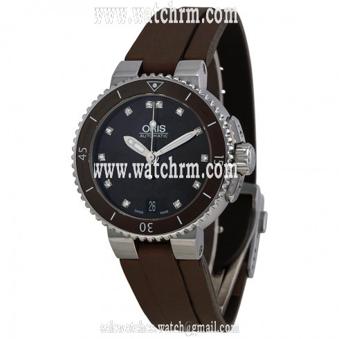 Oris Divers Date Black Dial Black Runner Ladies Watch 733-7652-4192LS