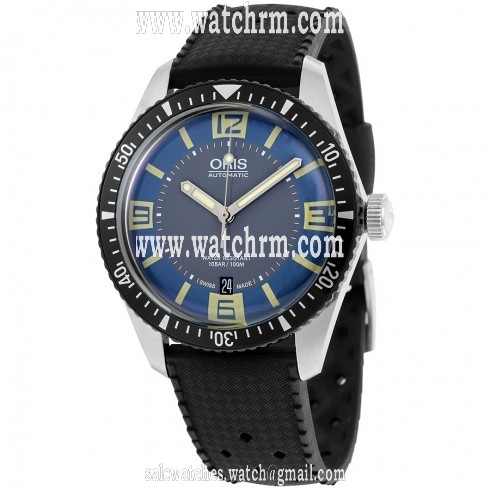 Oris Divers Sixty-Five Blue and Grey Dial Black Rubber Men's Watch 733-7707-4065BKFS