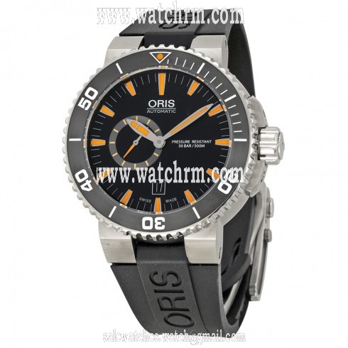 Oris Divers Small Seconds Automatic Black Dial Steel Men's Watch 743-7673-4159RS