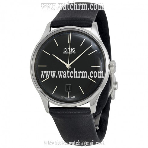 Oris John Coltrane Automatic Black Dial Black Leather Watch 733-7681-4084LS
