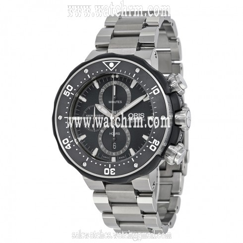 Oris ProDiver Chronograph Black Dial Titanium Men's Watch 01 774 7683 7154-Set