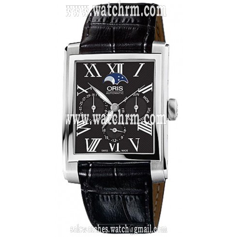 Oris Rectangular Black Dial Automatic Men's Watch 582-7658-4034LS