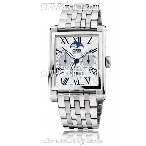 Oris Rectangular Silver Dial Stainless Steel Men's Watch 582-7658-4071MB