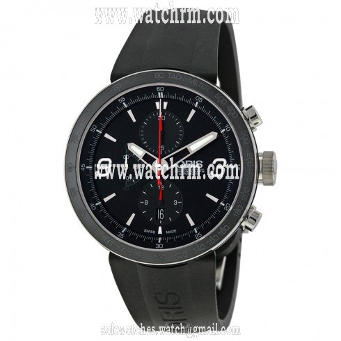 Oris TT1 Automatic Chronograph Black Rubber Strap Men's Watch 674-7659-4174RS