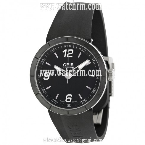 Oris TT1 Black Dial Black Rubber Strap Automatic Men's Watch 735-7651-4174RS