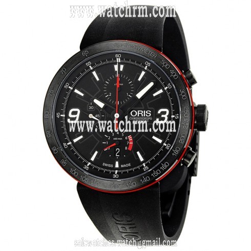 Oris TT1 Black Dial Rubber Men's Watch 674-7659-4764RS