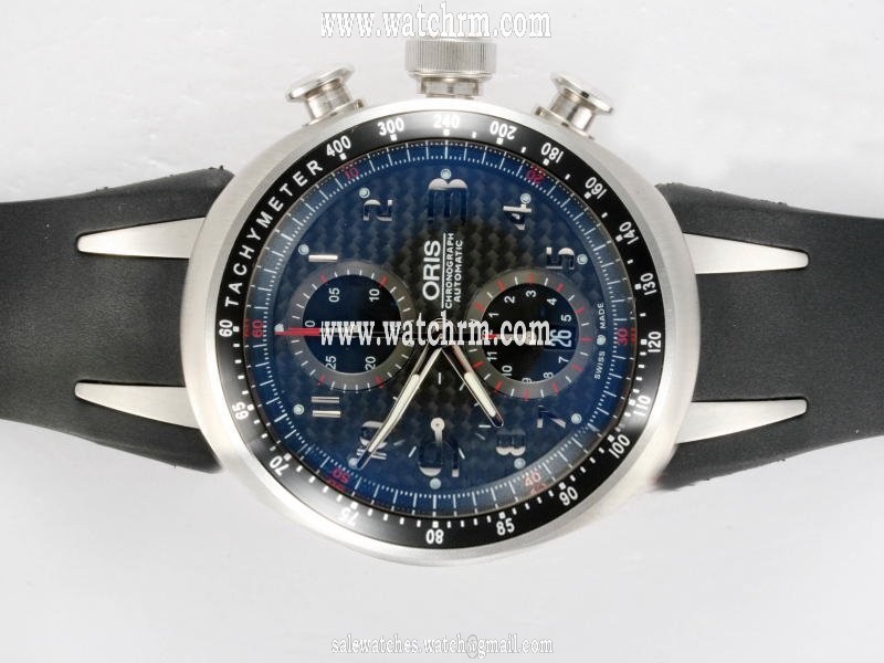 Oris TT3 Chronograph Automatic 674-7587-7264 Mens Blue Rubber Strap Round Watch