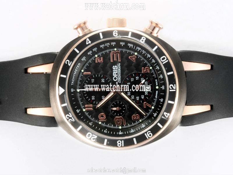 Oris TT3 Chronograph Automatic 67475877764RS PVD Case 42mm Mens Watch