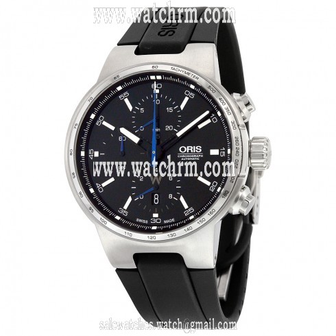Oris Williams Chronograph Automatic Black Dial Black Rubber Men's Watch 01 774 7717 4154-07 4 24 50