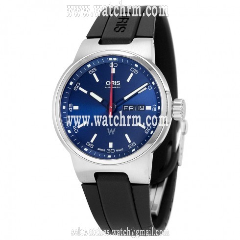 Oris Williams F1 Day Date Blue Dial Black Rubber Men's Watch 735-7716-4155RS