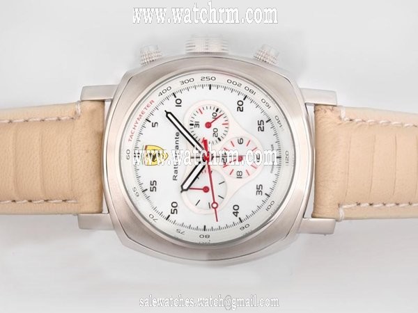 Panerai Ferrari Rattrapante FER00010 Pink Crocodile Leather Strap Stainless Steel Bezel Watch