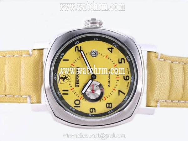 Panerai Ferrari Scuderia FER00002 45mm Yellow Dial Stainless Steel Case Watch