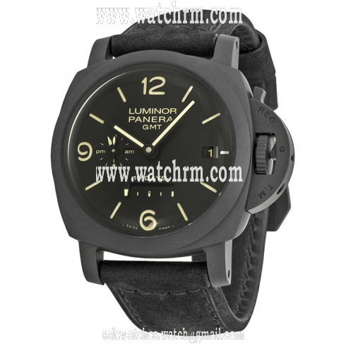 Panerai Luminor 1950 10 Days Black Dial Ceramic Black Leather Men's Watch PAM00335
