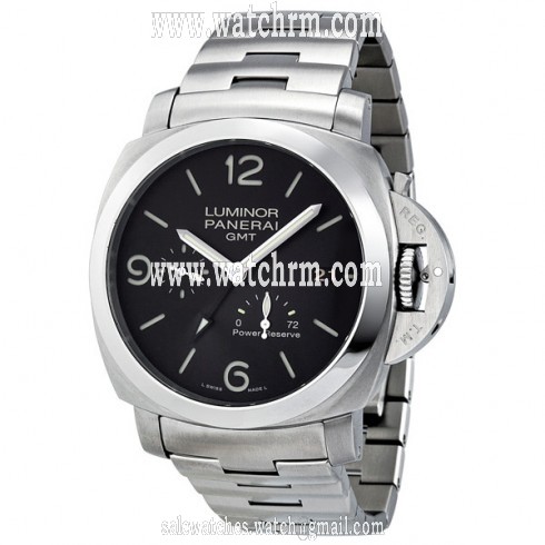 Panerai Luminor 1950 3 Days Black Dial GMT Automatic Stainless Steel Men's Watch PAM00347