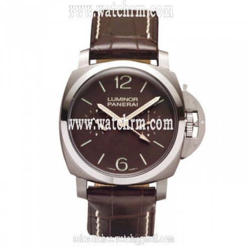 Panerai Luminor 1950 Brown Dial GMT Mechanical Men's Watch PAM00306