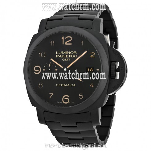 Panerai Luminor 1950 Tuttonero GMT Black Dial Black Ceramic Men's Watch PAM00438