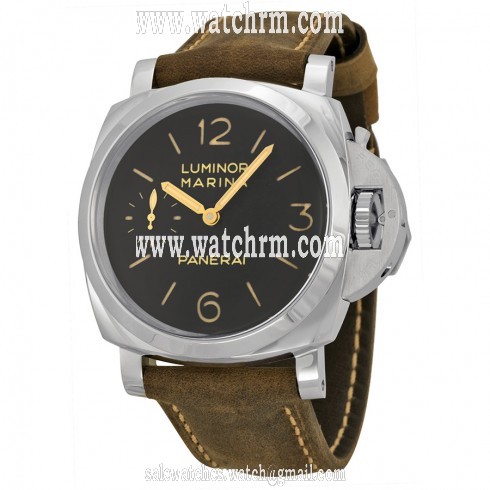 Panerai Luminor Marina 1950 3 days Black Dial Brown Leather Men's Watch PAM00422
