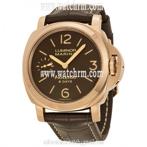 Panerai Luminor Marina Brown Dial 18kt Rose Gold Men's Watch PAM00511