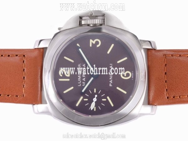 Panerai Luminor PAM 0005 Stainless Steel Case Purple Dial Watch