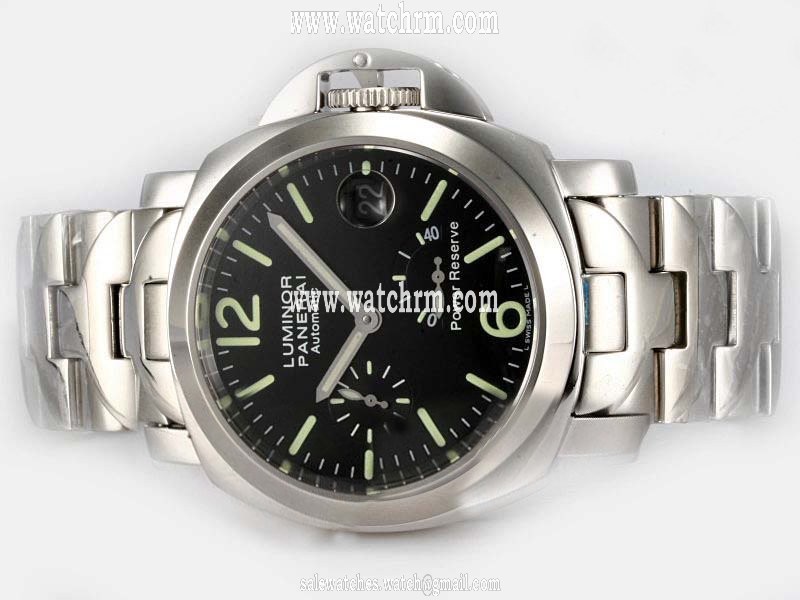 Panerai Luminor PAM 00090 Silver Stainless Steel Strap Midsize 44mm Watch