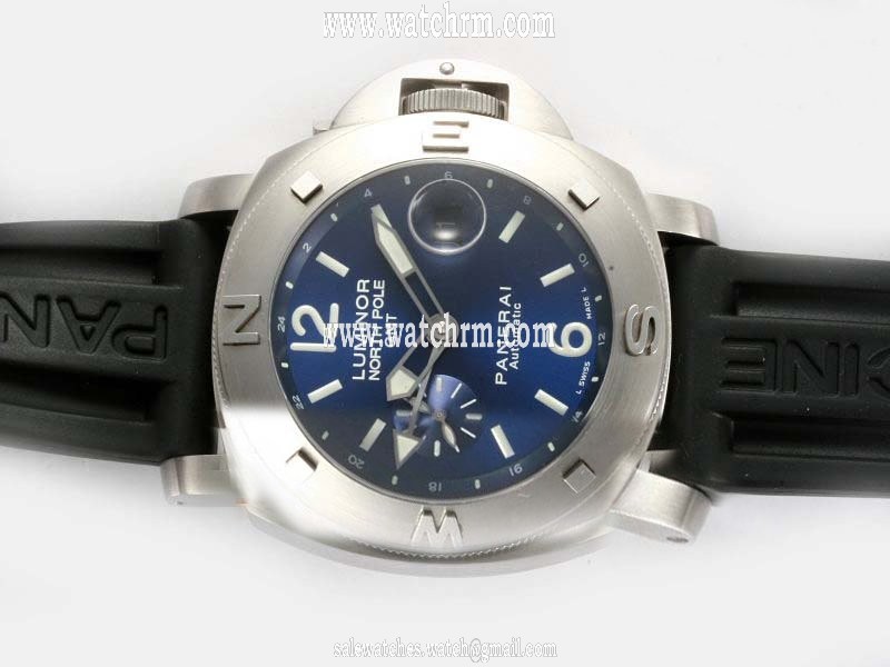 Panerai Luminor PAM 252 Blue Dial Stainless Steel Bezel Black Rubber Strap Watch