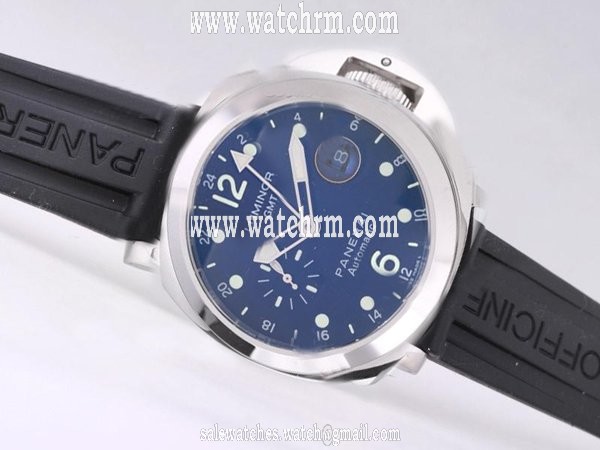 Panerai Luminor PAM00088 Blue Dial Round Blue Rubber Strap Watch