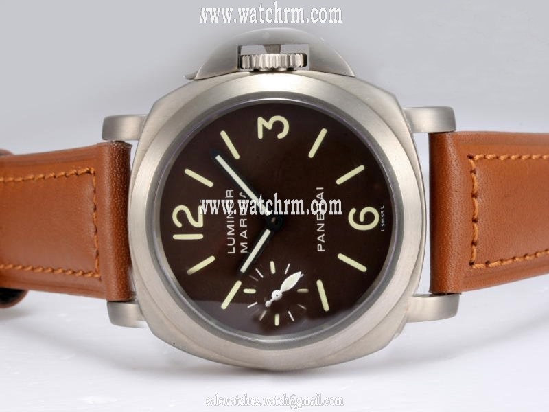 Panerai Luminor PAM00111 Midsize Titanium Case Stainless Steel Bezel Watch