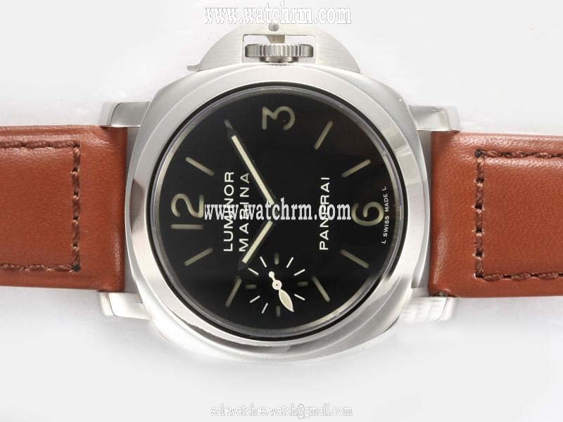 Panerai Luminor PAM00111 Stainless Steel Bezel Manual Winding Black Dial Watch