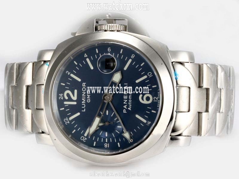 Panerai Luminor PAM089 Mens 44mm Silver Stainless Steel Strap Watch