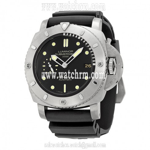 Panerai Luminor Submersible 1950 Black Dial Black Rubber Men's Watch PAM00364