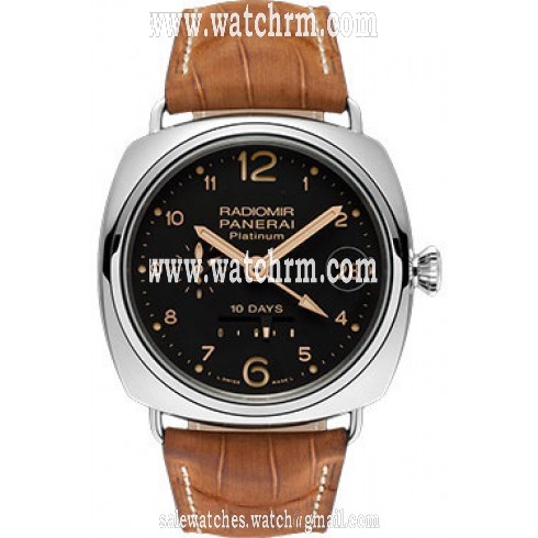 Panerai Radiomir 10 Days GMT Black Dial Platinum Men's Watch PAM00495