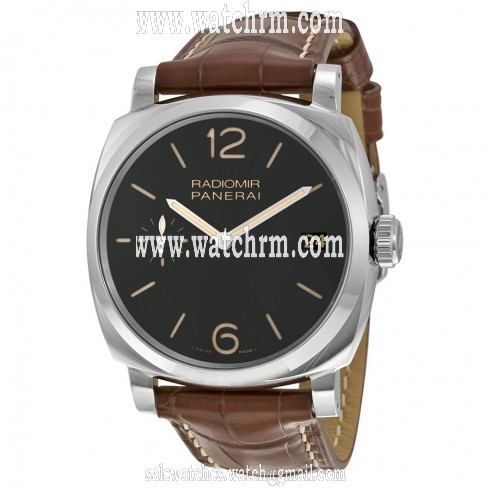 Panerai Radiomir 1940 Black Dial Brown Leather Men's Watch PAM00514