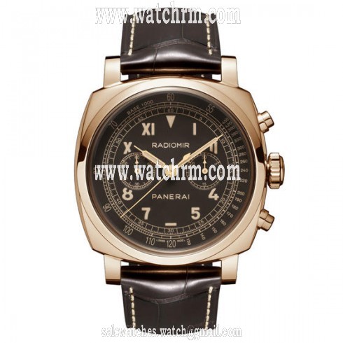 Panerai Radiomir 1940 Chronograph Brown Dial Brown Strap Men's Watch PAM00519