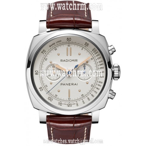Panerai Radiomir 1940 Ivory Dial Brown Leather Men's Watch PAM00518