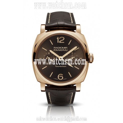 Panerai Radiomir 1940 Tourbillon GMT Brown Dial Men's Watch PAM00558