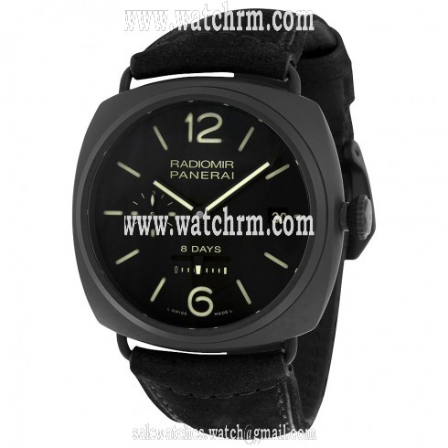 Panerai Radiomir 8 Days Black Dial Automatic Black Ceramica Men's Watch PAM00384