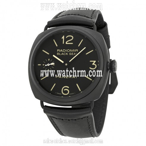 Panerai Radiomir Black Seal Black Dial Black Leather Men's Watch PAM00292