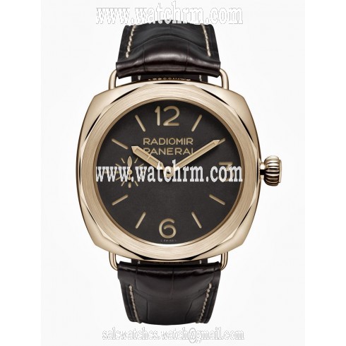 Panerai Radiomir Oro Rosso Brown Dial Brown Leather Strap Men's Watch PAM00522