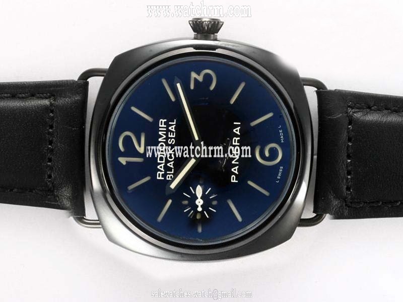 Panerai Radiomir PAM 292 Black Crocodile Leather Strap 45mm Blue Dial Watch