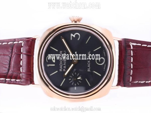 Panerai Radiomir PAM00309 47mm Midsize Purple Cow Leather Strap Watch