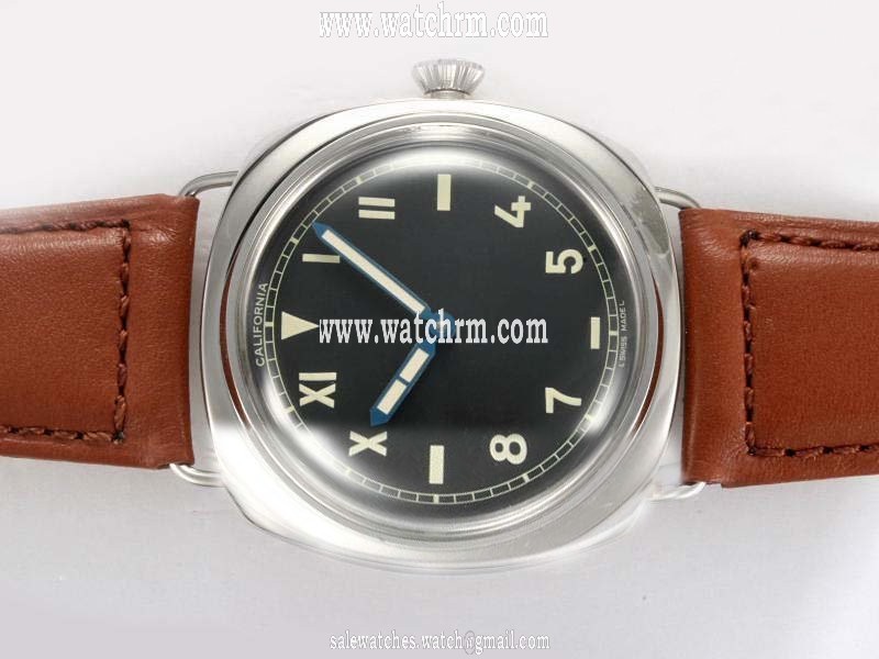 Panerai Radiomir PAM376N 44mm Brown Crocodile Leather Strap Black Dial Watch
