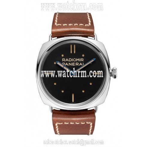 Panerai Radiomir S.L.C. 3 Days Black Dial Brown Leather Men's Watch PAM00449