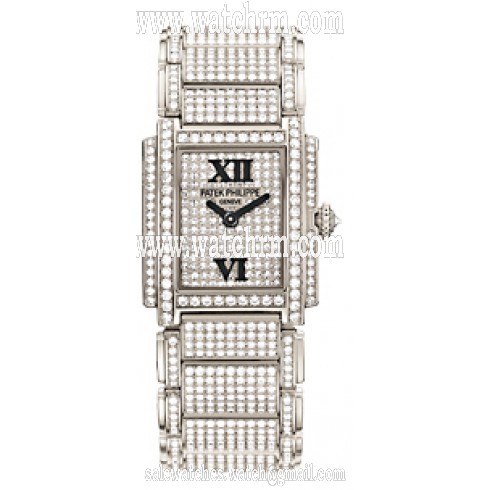 Patek Twenty-4 White Gold w- Diamonds Ladies Watch 4909-50G