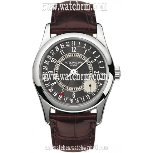 Patek Philippe Calatrava Automatic Grey Dial 18 kt White Gold Men's Watch 6000G-010