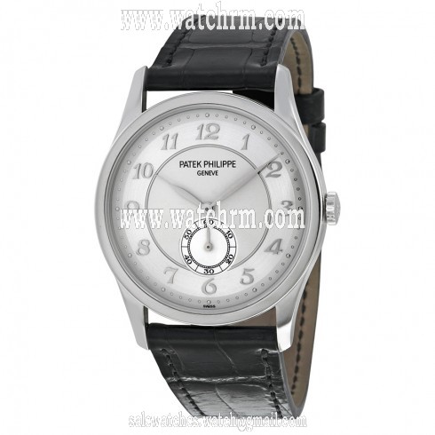 Patek Philippe Calatrava Automatic Silver Grey Dial Platinum Men's Watch 5196P-001
