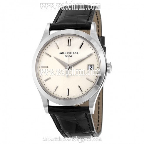 Patek Philippe Calatrava Opaline White Dial 18kt White Gold Men's Watch 5296G-010