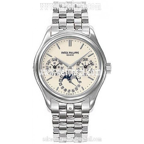 Patek Philippe Calatrava Perpetual Calendar 18kt White Gold Men's Watch 5136-1G