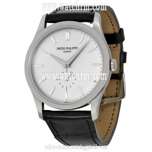 Patek Philippe Calatrava Silver Dial 18 kt White Gold Men's Watch 5196G/001